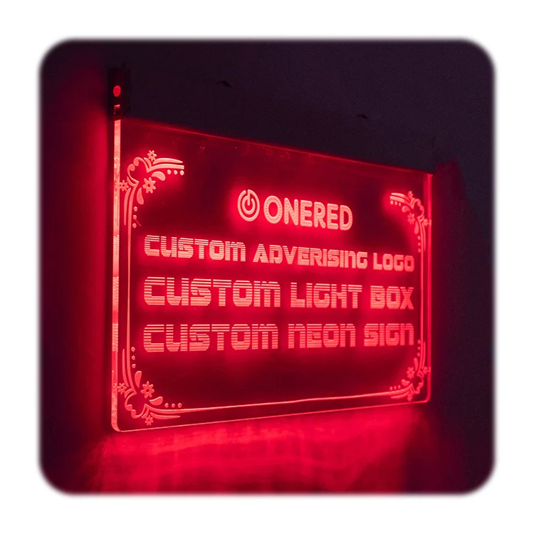 China custom cnc engraved acrylic led light sign board led light