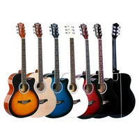 

Cheapest Price 40 Inch Colorful Basswood Wood Acoustic Guitar For Beginner Guitar,linden plywood acoustic guitar Accept OEM