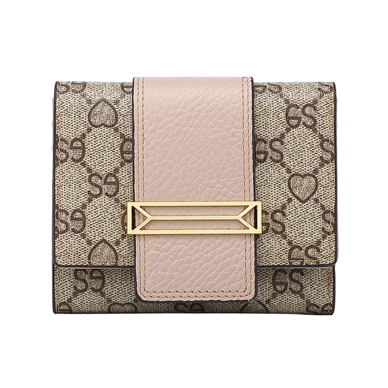 

Multi-functional cattlehide card bag change billfold wallet leather short wallet for women