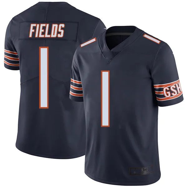 

2021 New American Football Jersey #1 Justin Fields Chicago Custom Limited Bear All size mix order