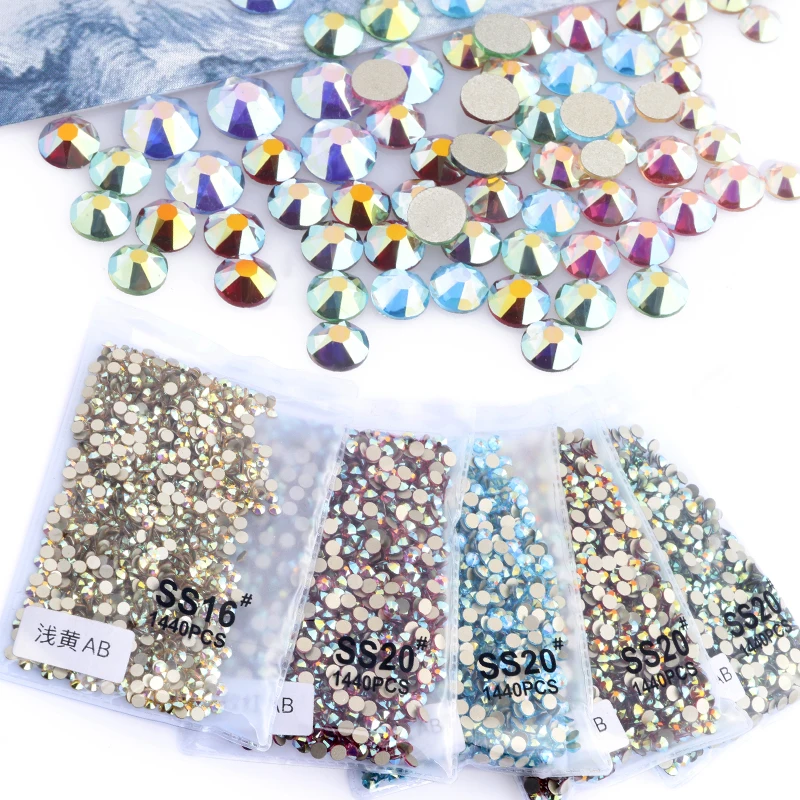 

2021 Wholesale 2mm 3mm 4mm 5mm 6mm Jelly White Ab Crystal Stones  Round Flatback Rhinestone For Diy Crafts, As show pictures