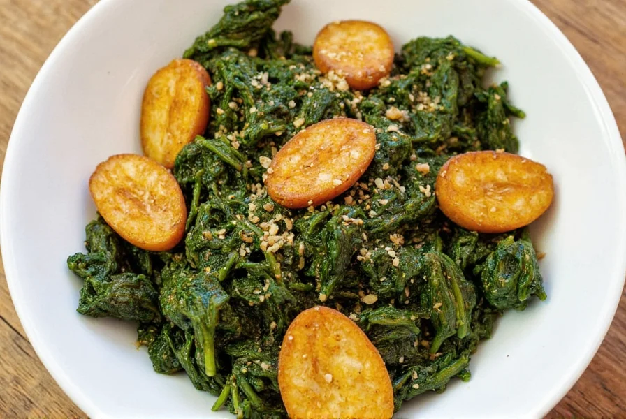 Braised collard greens simmering in a pot
