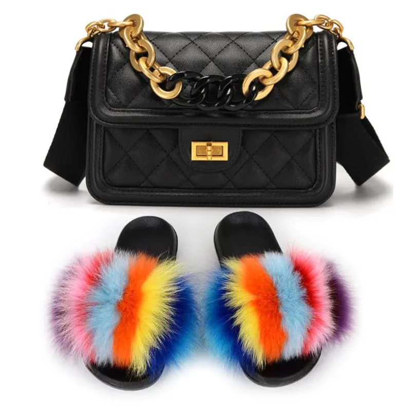 

Fashion new shoes matching sandals slides women bags and fur slippers purses and handbags Purse and shoe sets, Colorful