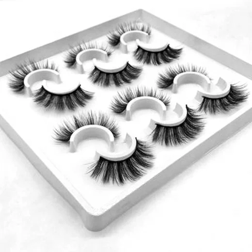 

Mink Faux Synthetic 3D Silk Wholesale Natural For Band Individual 6 Pairs Packaging Clear Glue Human Hair Fur False Eyelashes, Black color