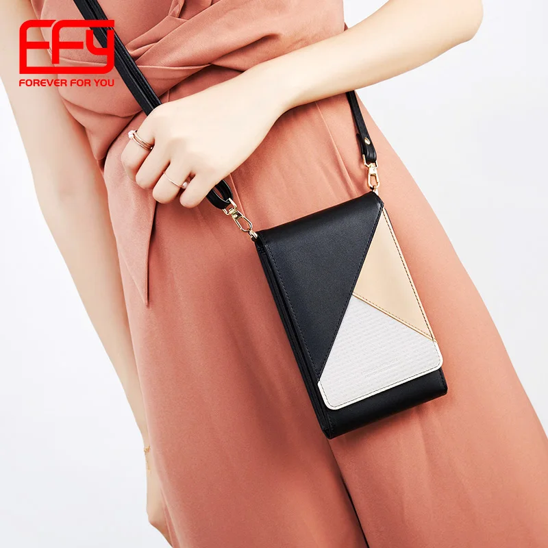 

2021 Wholesale Customized Stitching Color Pu Phone Ladies Wallet Crossbody Shoulder Bag, Black,brown,pink,blue,green,red