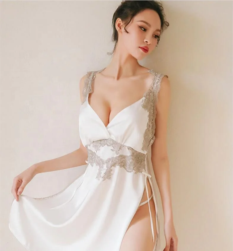 

Sexy lingerie new product deep V-neck sexy backless nightdress women home clothing, Picture shows