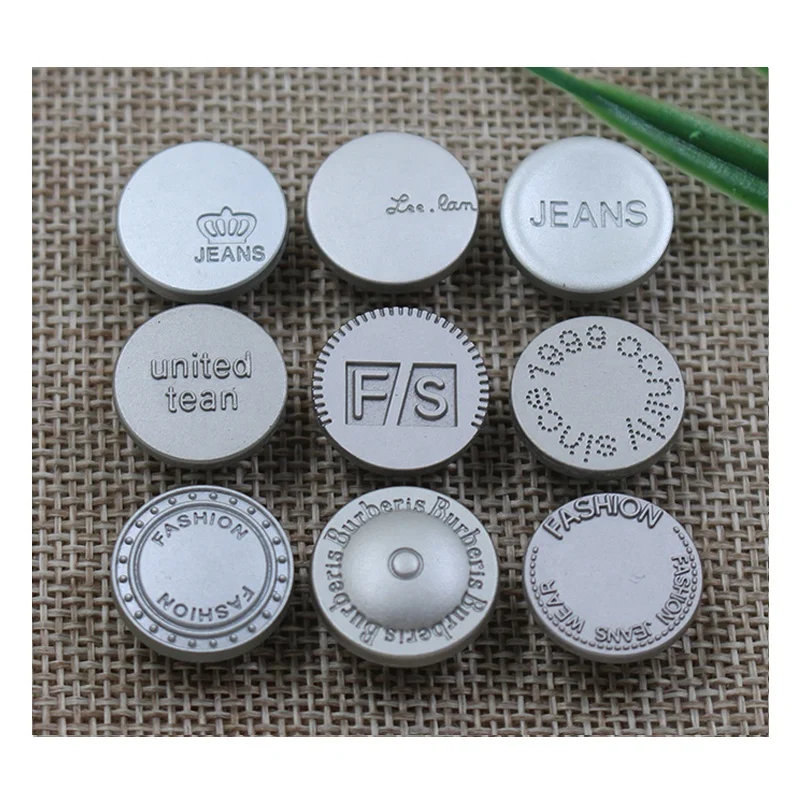 

Wholesale garment accessories engrave round zinc alloy jeans metal button for clothing, Pearl nickel