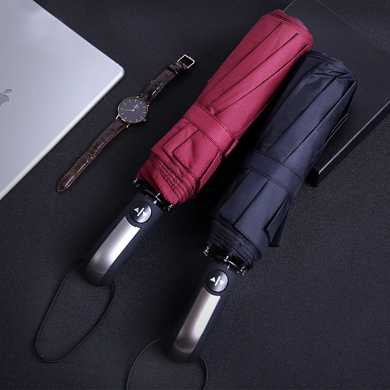 

Fully automatic umbrella folding three fold wind rain student sun umbrella