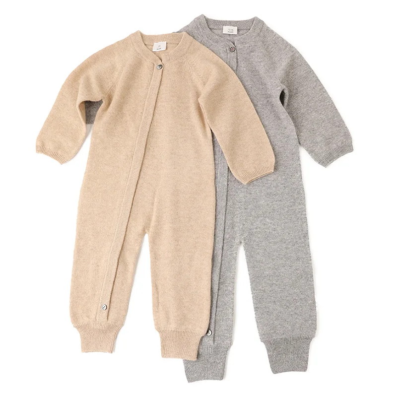 

New crawling children's clothing 100% cashmere warm baby long-sleeved cotton children's jumpsuit