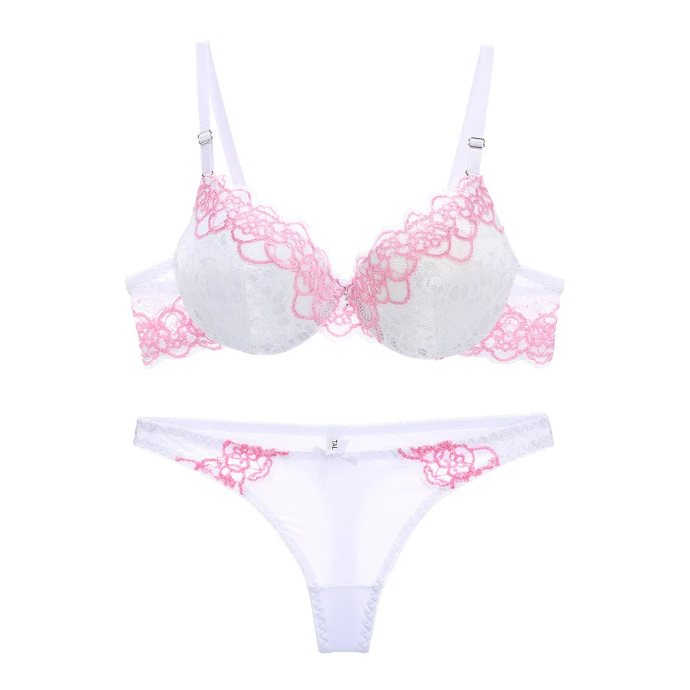 

New Sexy Ultra-Thin Transparent Bra Sets Plus Size Lace Lingerie Brassiere Thong, Customized color