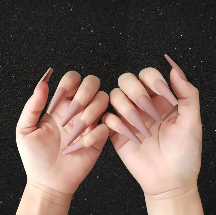 

Matte Nude skin color Ballerina nail press on kit press on nails bulk