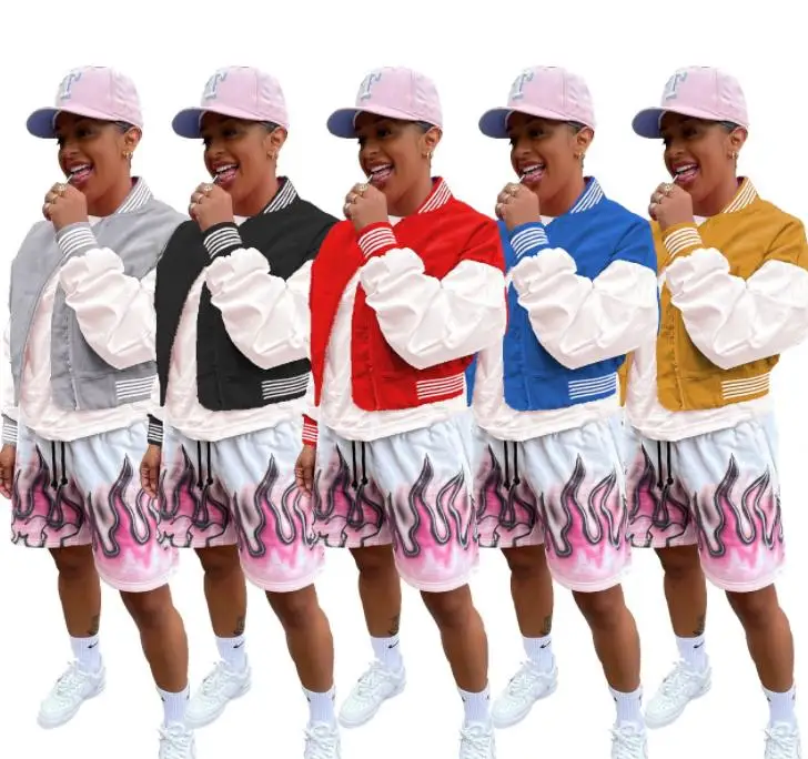 

hip hop jackets for women girls fall winter spring bomber jackets baseball coats colors patchwork clothing