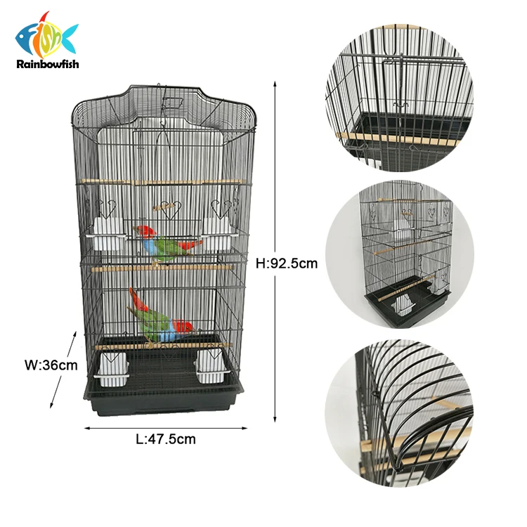 

bird cages manufacturer 47x36x92cm large bird cage 3 layers folding transport budgies parrot stainless steel bird cage wire mesh