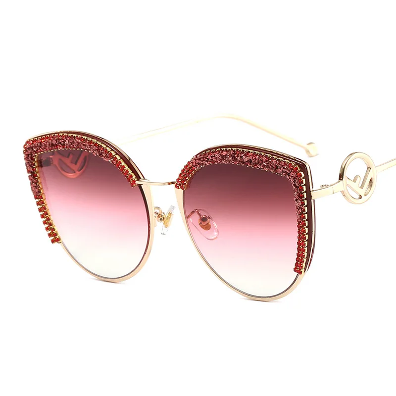 

Stylish Luxury Diamond Metal Frame Sunglasses For Women, Colors
