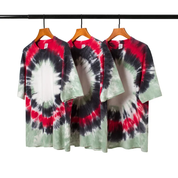 
2020 Fashion OEM Casual Loose 100% Cotton Men Tie Dye Vintage Custom T Shirt Men Clothes 