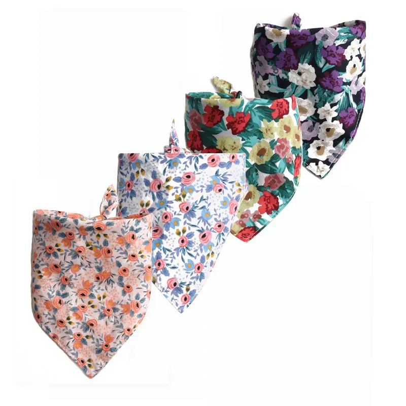 

Amigo fashion floral design dog bandana puppies scarves,washable scarf fall handkerchiefs bibs custom print triangle pet bandana