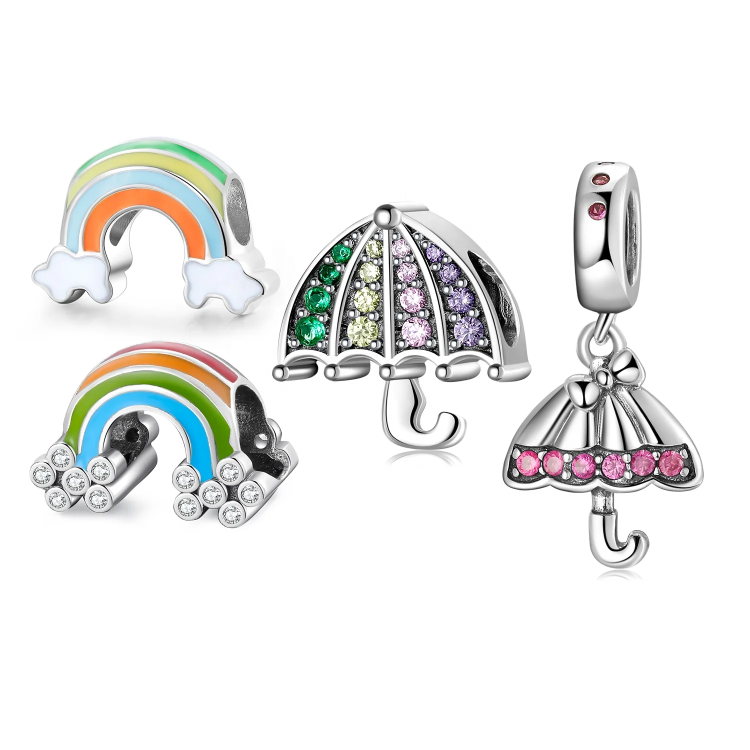 Real 925 Sterling Sliver Colorful Rainbow Enamel Beads Fit Charms Bracelets Jewelry Making Woman Accessories Gift Party Daily