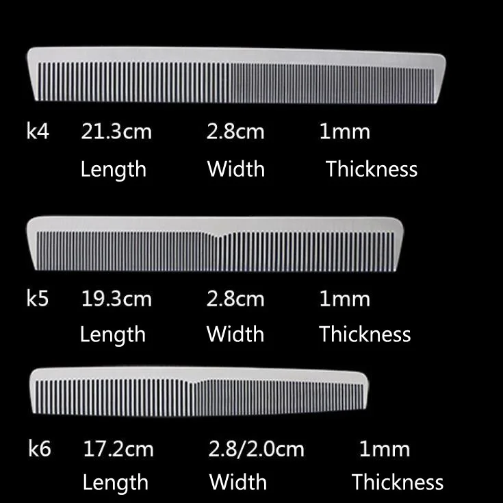 
JDK Professional Titanium Steel Metal Comb Hair Cutting Trim Hair Hairdressing High Strength Stainless SteelComb for Barbers 