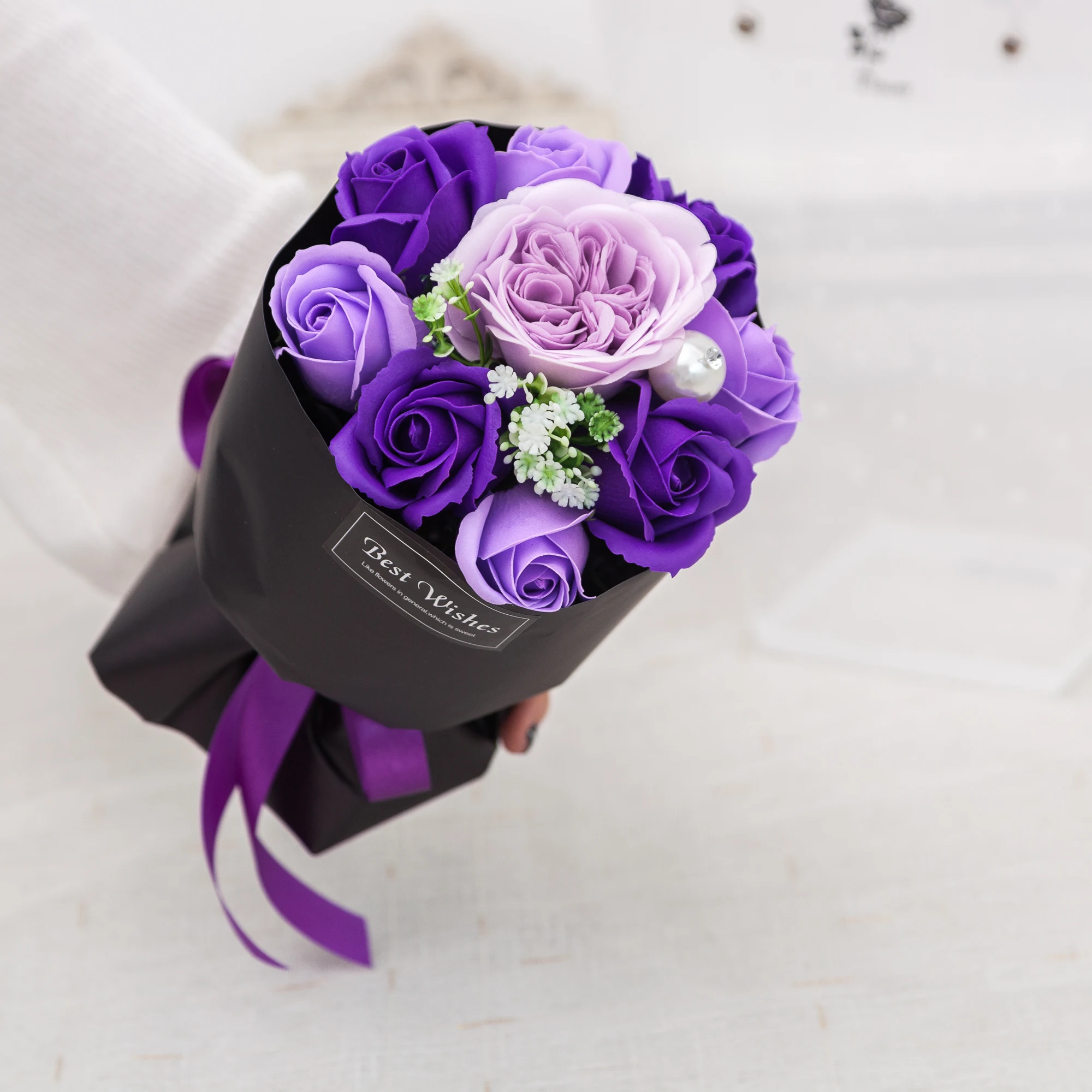 Eco-Friendly Sustainable Choice Artificial Austin Bouquet De Fleur Graduation Brides Mariage Rose Soap Flower Bouquet Wedding