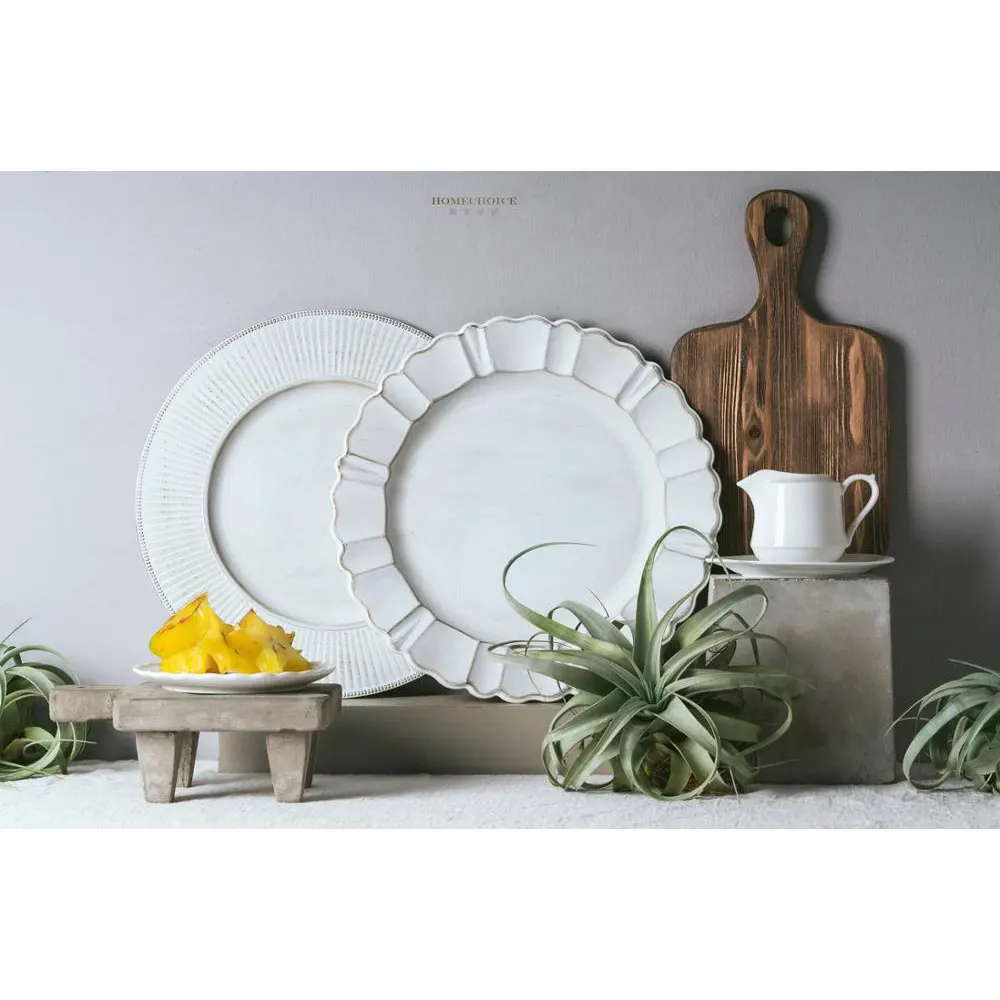 

high quality european style sweet dessert serving plates luxury dining white plastic plate, White,black