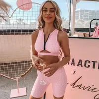 

2 Piece Set Women Festival Clothes Yoga Bra Crop Top Biker Shorts Sweat Suit Sexy Club Outfits Tracksuit Matching Sets Y12376