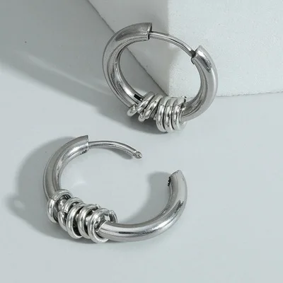 

Minimalist Jewelry Stainless Steel Geometric Clip On Earrings Multi Circle Round Hoop Earrings For Girls Party