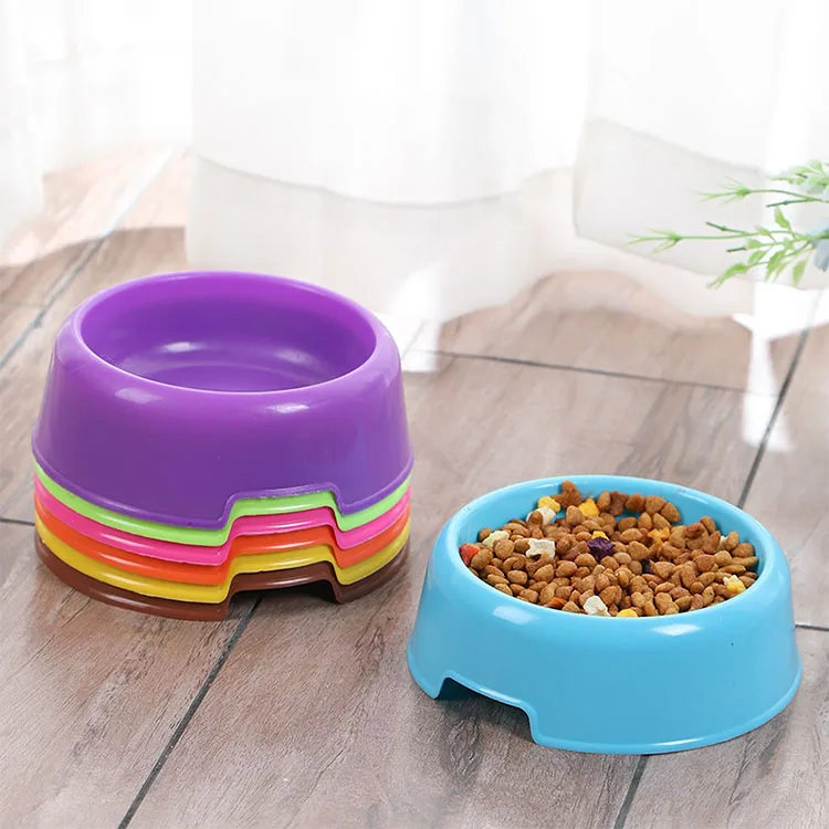 

High Quality Blank Plastic Pet Dogs Bowl for Cats Puppy, Pink/yellow/green/blue/orange/coffee