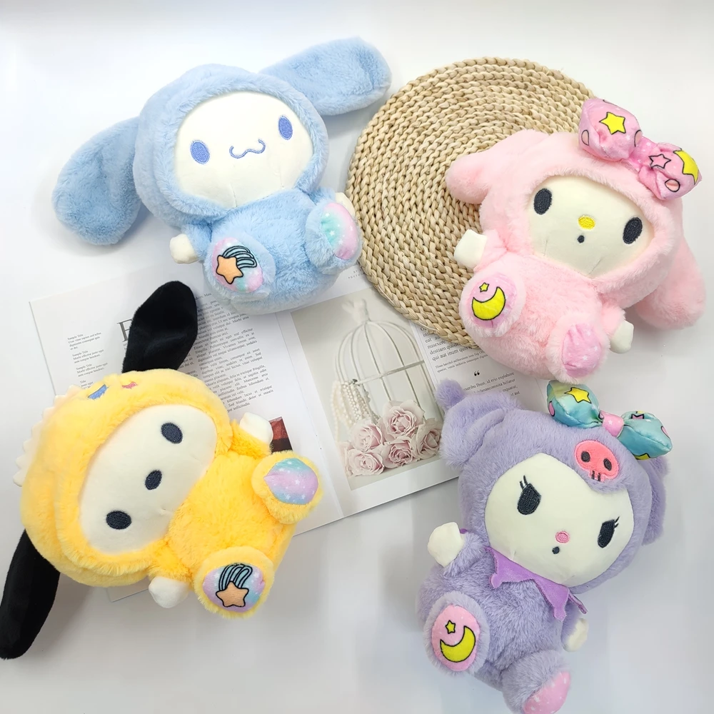 

Ready to Ship 23cm Kawaii My Melody Cinnamoroll Purin Dog Kuromi Stand Plush Toys Doll Sanrio Plush Toy