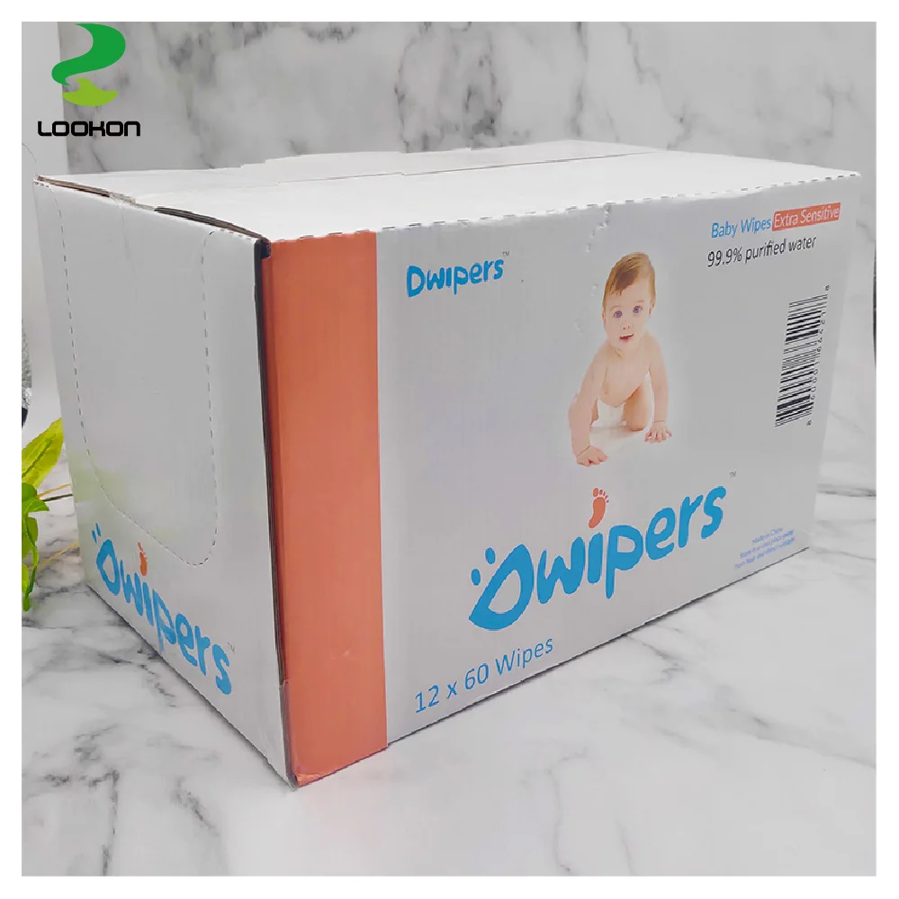 

Lookon individual wrapped water wipes babies 99.9 pure sensitive skin pure water wipe lid water based flushable wet wipes