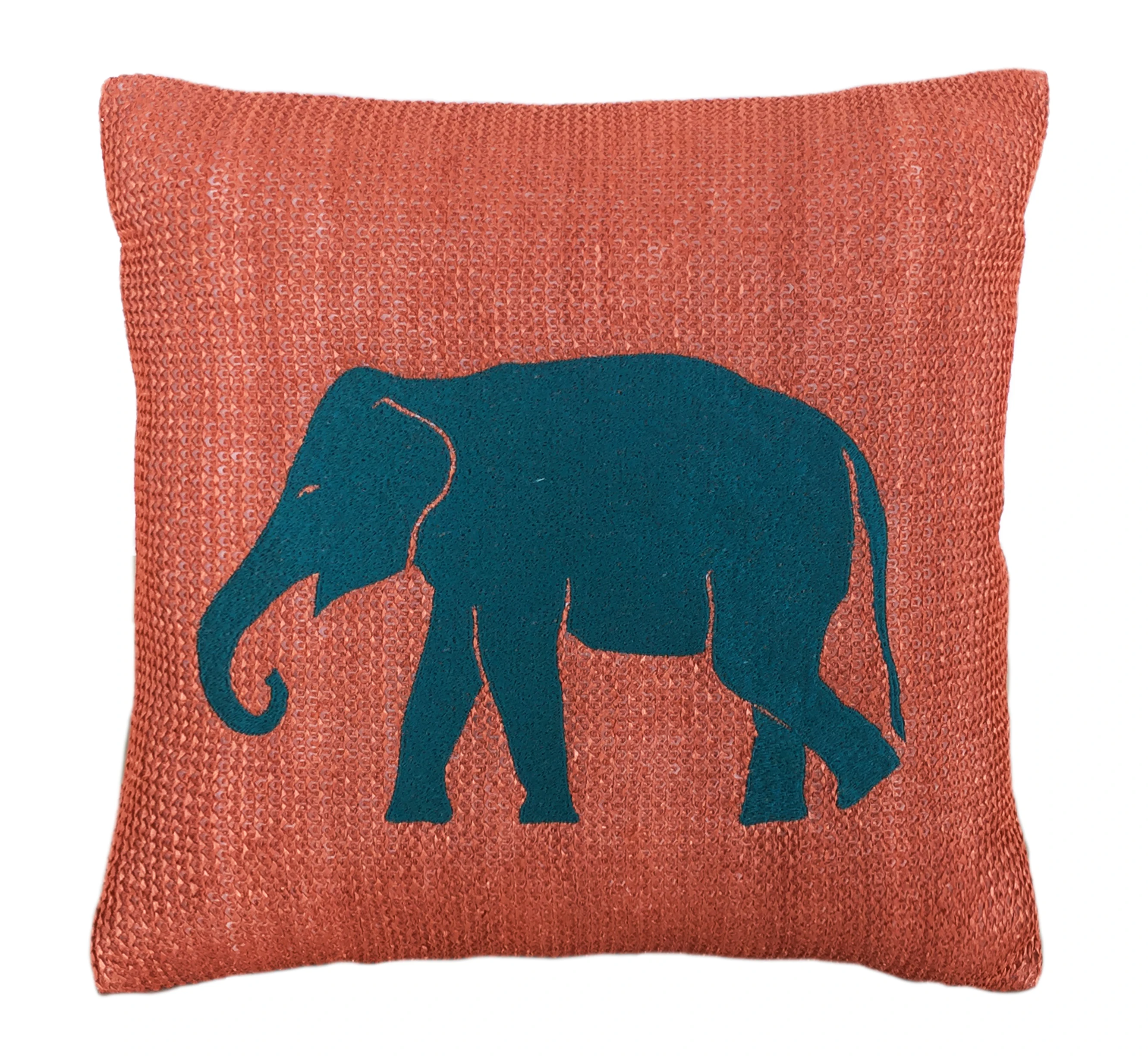 Orange elephant. Ткань слоны оранжевый.