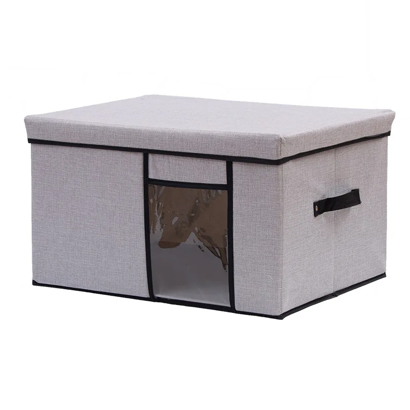 

Cotton and Hemp Material Folding Clothing Storage Box For Clothing Storage Sundry Storage Bbox, Grey/light grey/beige/beige