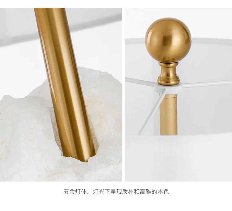 
American simple creative luxury marble desk lamp modern engineering hotel club bedside bed room living ptable table lamp 