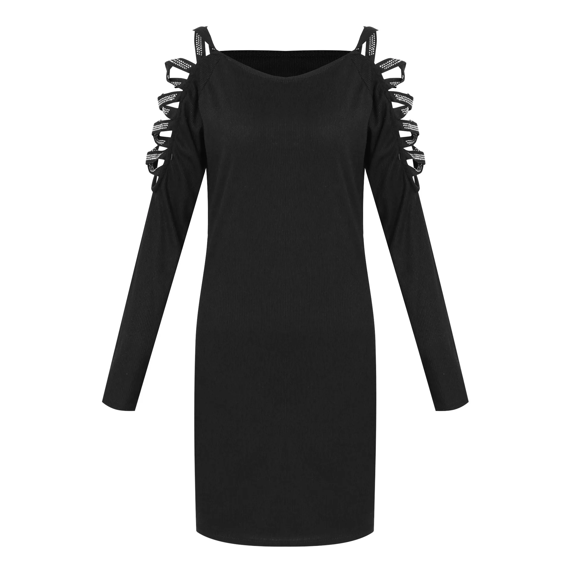 

European and American Autumn Strapless Tight Dress Sexy Dress Hip Skirt