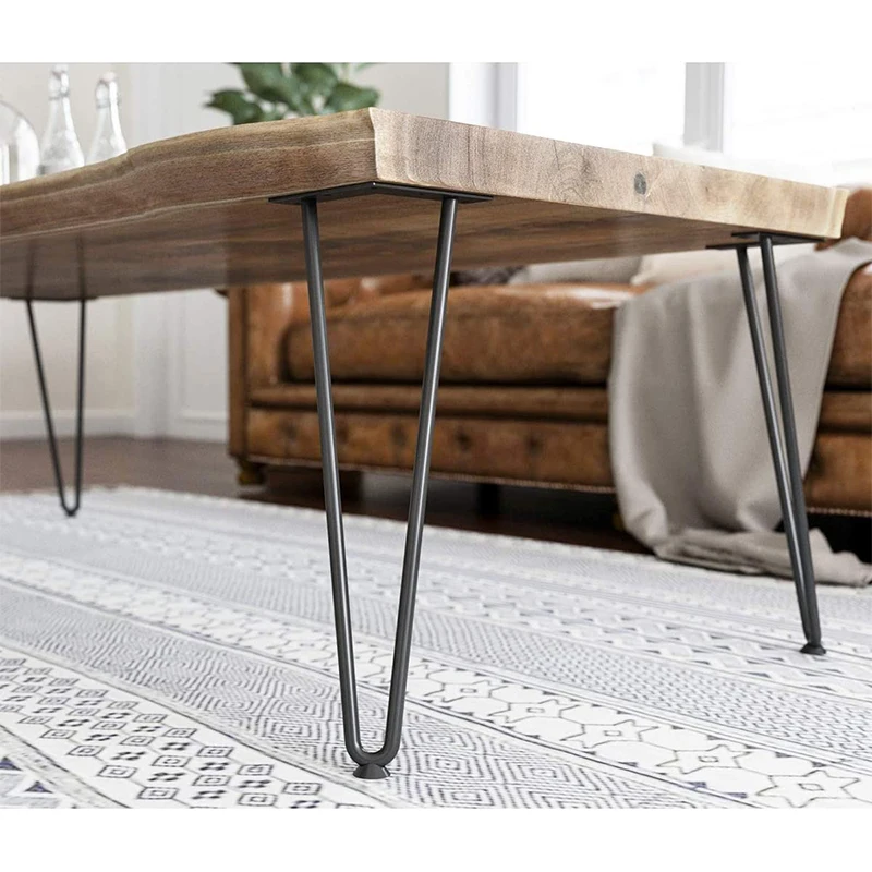 

VT-02.012 Furniture Chair Table Legs Hairpin Iron Steel Restaurant Desk Feet Black Metal Hairpin Table Leg 2 Rod Hairpin Leg