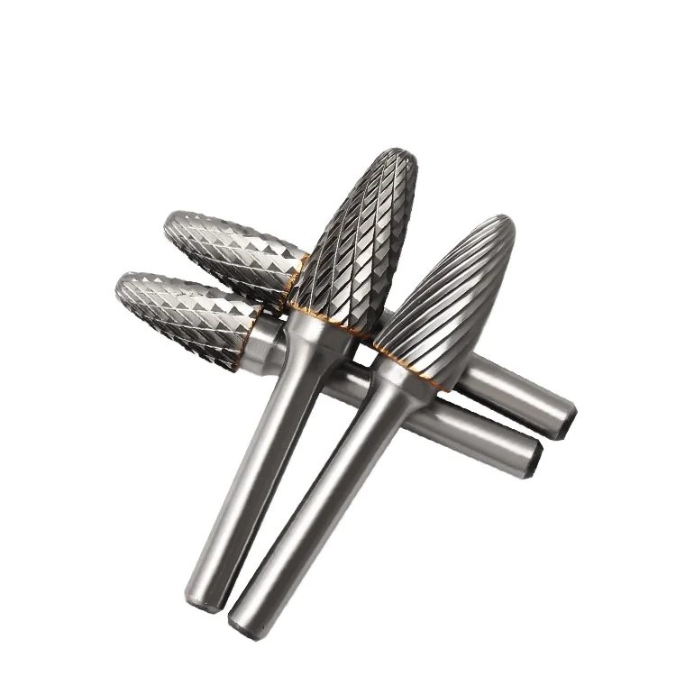 Polished Cemented Carbide Electric Rotary File with Diamond Cut Tungsten Steel F Type Arc Metal Grinding Head High Performance