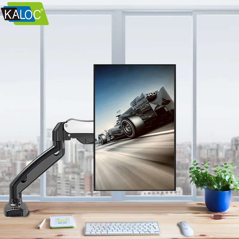 

KLC-V10 Computor Desk Mount Swivel for 17-27 Inch Screen Size Monitor Arm Mix Color Silver Black High Quality, Black & silver