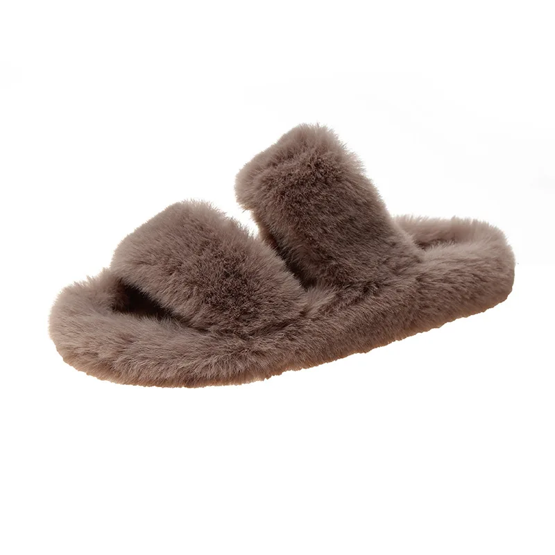 

New Korean net red non-slip furry Slippers indoor Fluffy fur Sandals outdoor, Any color