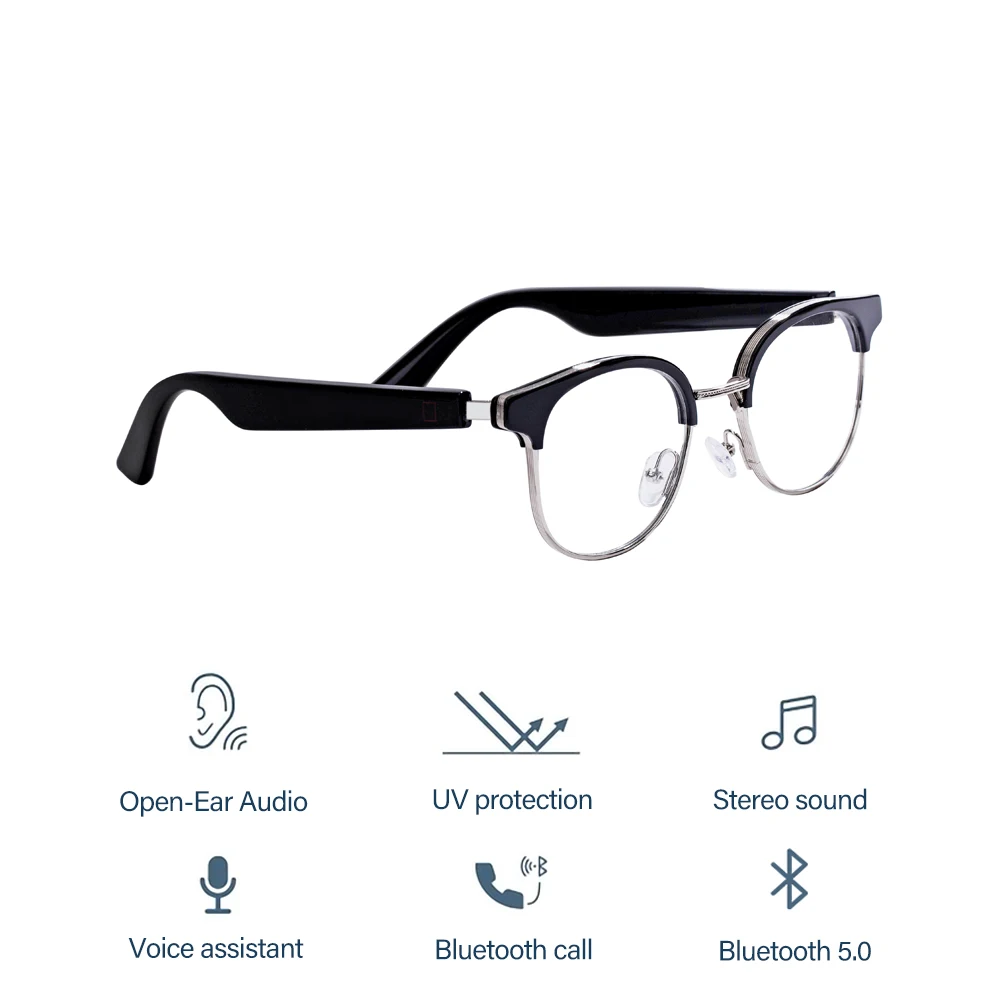 

2022 Audio Smart Calling Wireless Earphone Sunglasses Optical Frames Blue Light Blocking Eyeglasses Half Frame Reading Glasses