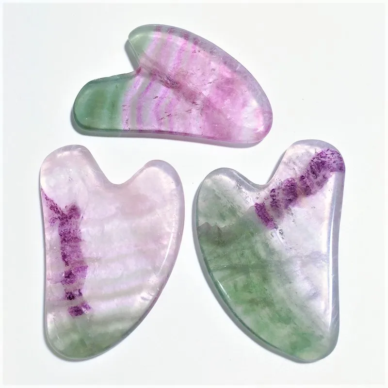 

Best memento Fluorite gua sha board heart guastone for beautiful skin scraping guasha treatment