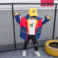 

High quality boutique fashion design boys jacket printed hooded kids boys windbreaker jacket