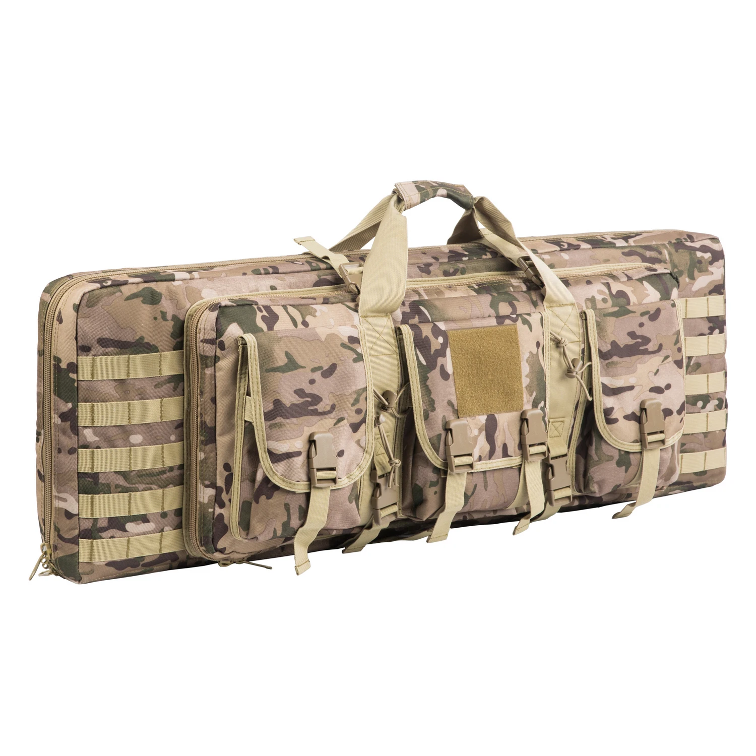 

US inventory 38 inch BSCI factory OEM custom logo military rifle range bag firearm tactical long gun carry gun bag, Camouflage yellow-gun bag