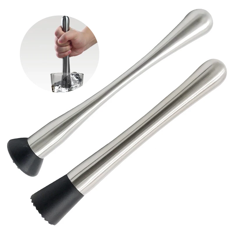 

Stainless Steel Ice Hammer Lemon Hammer Cocktail Sweater Stick Pressed Juice Pounder Crushed Swimmer Bar Milk Tea Supplies, Silver
