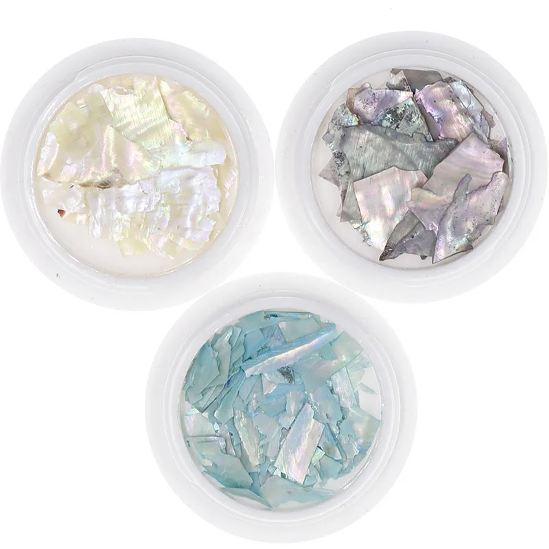 

10g a box of Japanese style ultra-thin natural shell fragments nail art DIY patch decorative sequined nail shell, Multicolor