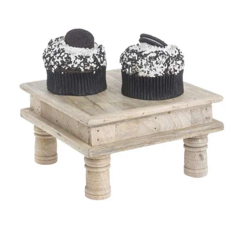 wood risers for food displays buffet