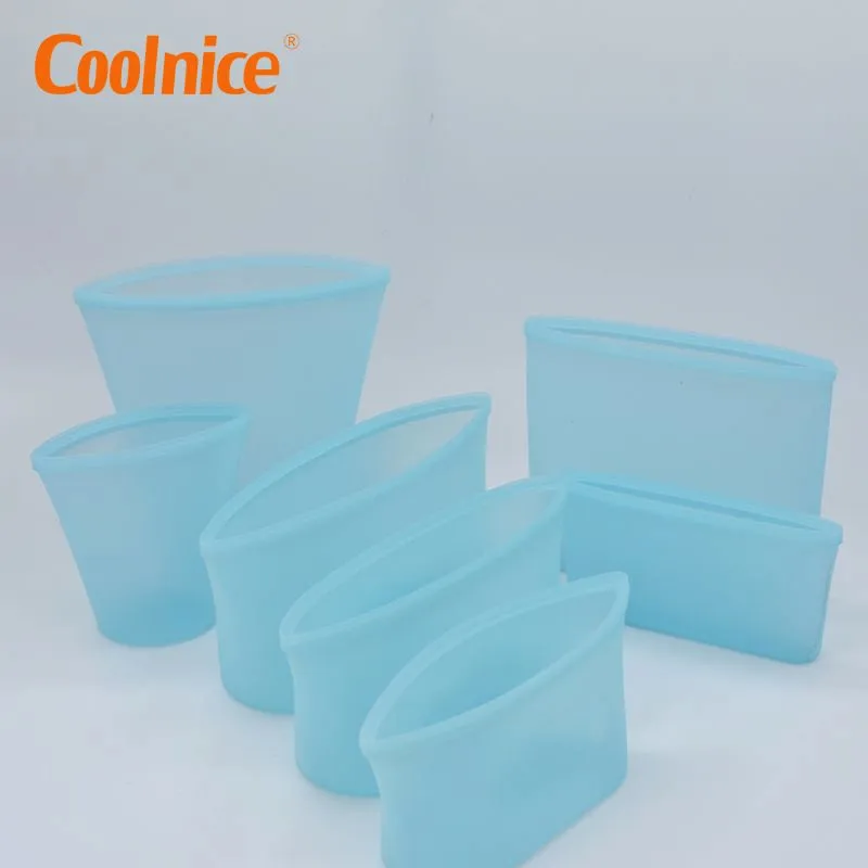 

Reusable Silicone Food Storage Bag Lock Leakproof Containers Stand Up Preservation Bag with Slider for Fruits Vegetables