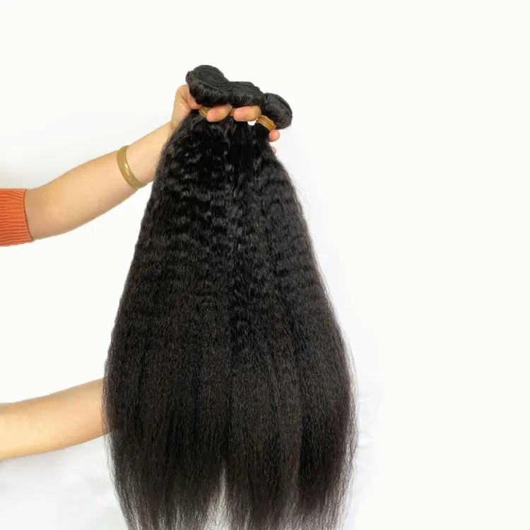 

kinky straight natural indonesian bundles raw brazillian high luster one donor bundles wholesale unprocessed human hair bundles, Natural color