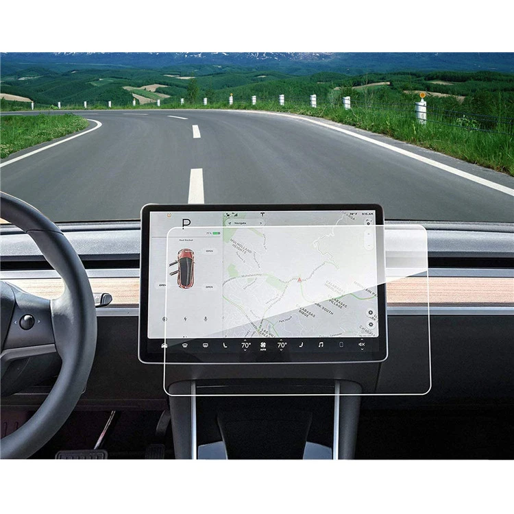 

HD/Matte Center Control Touch Screen Car Navigation Dash Panel 2.5D Tempered Glass Screen Protector For Tesla Model 3/Y/S/X, Clear