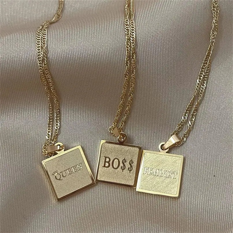 

New European and American monogrammed necklace for lovers Queen Hip Hop nightclub necklace, Picture