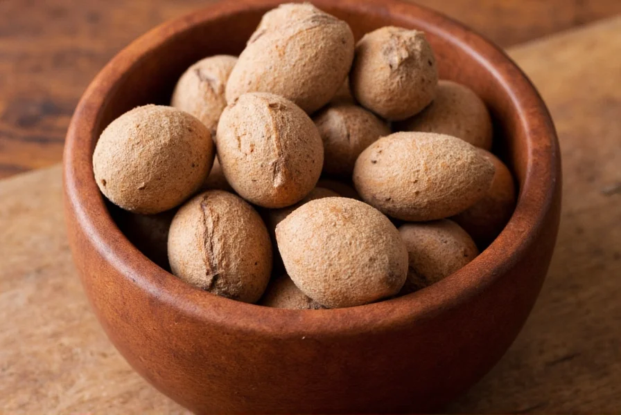 Close-up of freshly grated nutmeg in traditional bowl showing fine texture and rich color