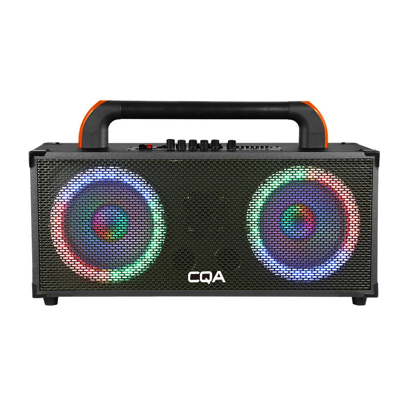 

CQA Dual 6" Rechargeable Powered speakers bluotooth boombox speaker with LED light